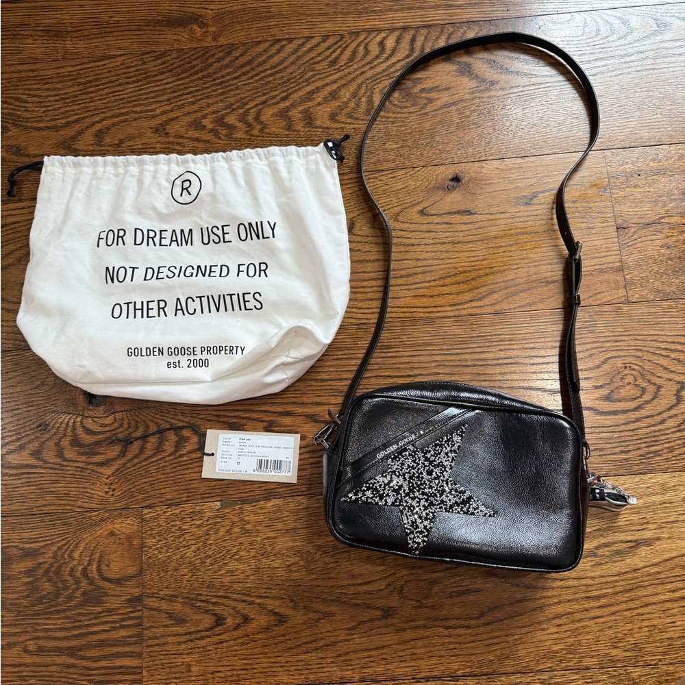 Golden Goose Black Star Bag with crystal star